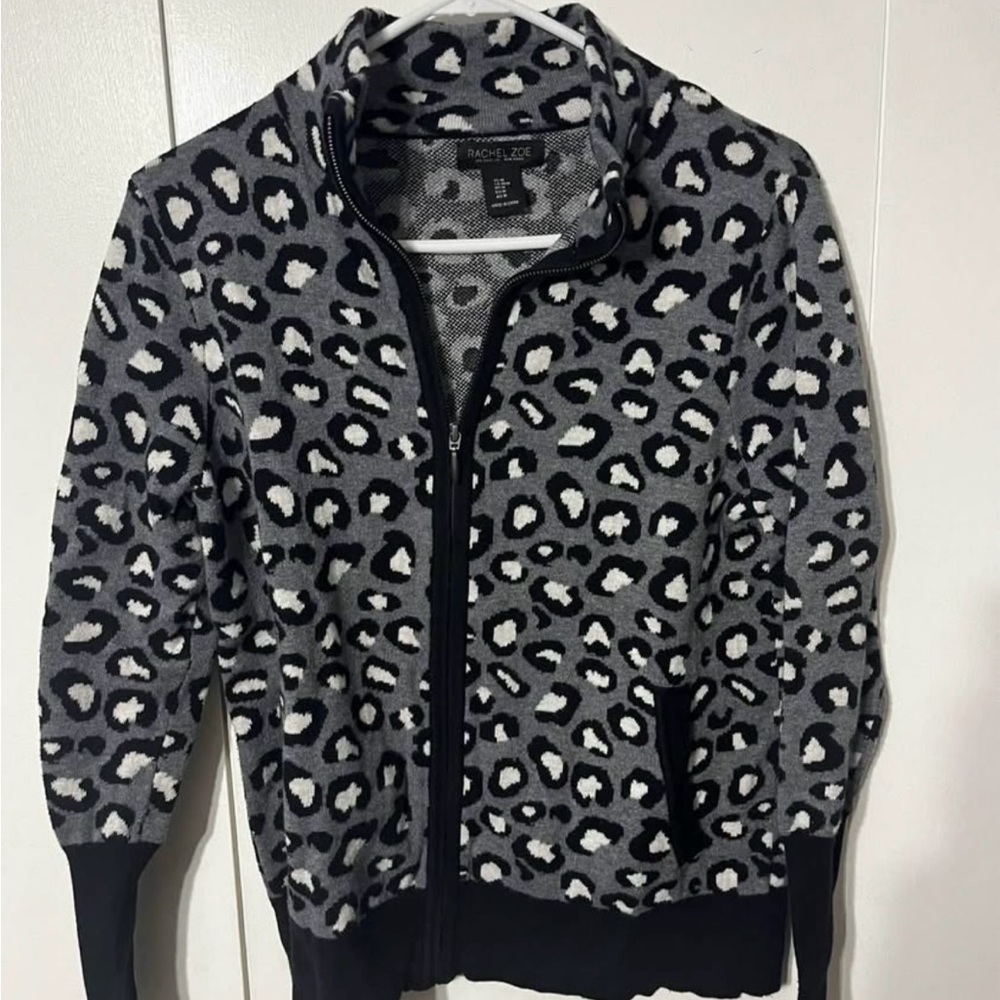 Animal Print Zip-Up Jacket